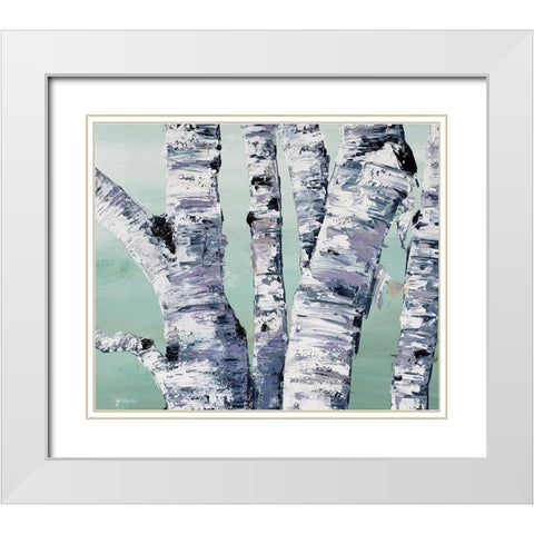 Birch Tree Close Up  II White Modern Wood Framed Art Print with Double Matting by Cusson, Marie Elaine