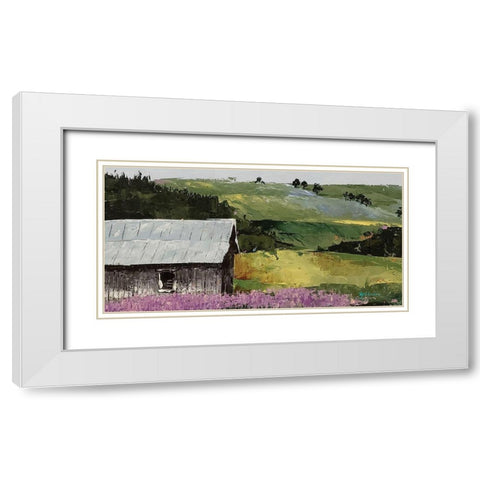 Flower Field  landscape White Modern Wood Framed Art Print with Double Matting by Cusson, Marie Elaine
