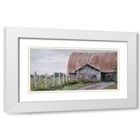 Barn Perspective White Modern Wood Framed Art Print with Double Matting by Cusson, Marie Elaine