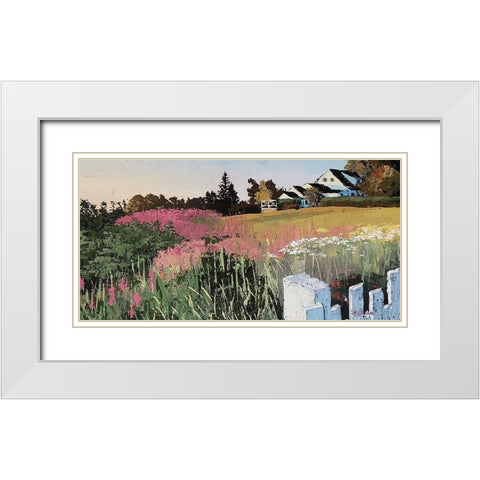 Farmyard Landscape I White Modern Wood Framed Art Print with Double Matting by Cusson, Marie Elaine