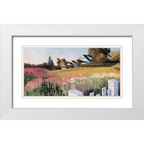 Farmyard Landscape IV White Modern Wood Framed Art Print with Double Matting by Cusson, Marie Elaine