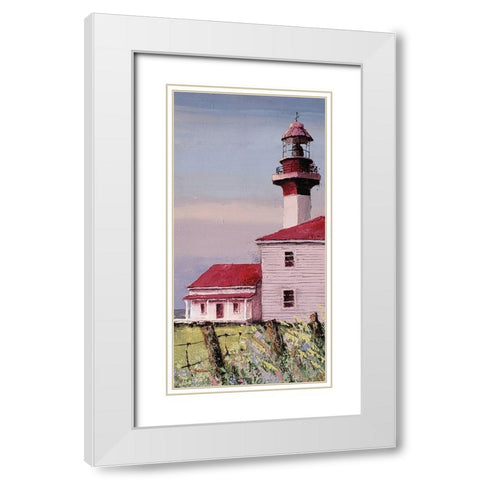 Lighthouse Point  panel White Modern Wood Framed Art Print with Double Matting by Cusson, Marie Elaine