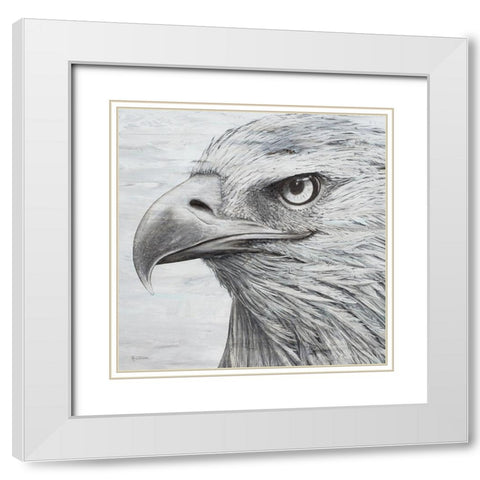 Portrait of an Eagle White Modern Wood Framed Art Print with Double Matting by Cusson, Marie Elaine