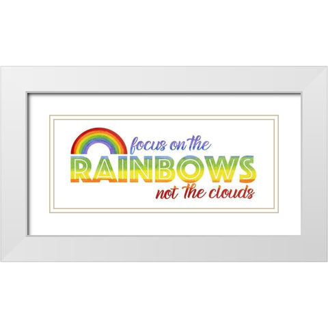 Rainbow Text panel White Modern Wood Framed Art Print with Double Matting by Reed, Tara