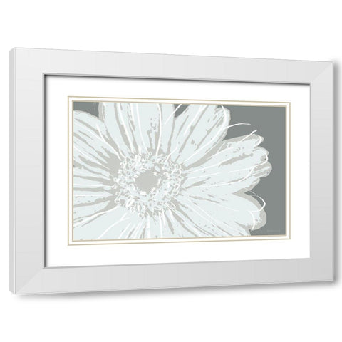 Flower Pop Sketch III-Greys White Modern Wood Framed Art Print with Double Matting by Cusson, Marie Elaine