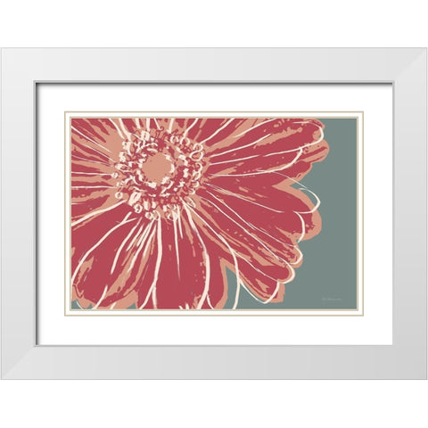 Flower Pop Sketch IV-Red White Modern Wood Framed Art Print with Double Matting by Cusson, Marie Elaine