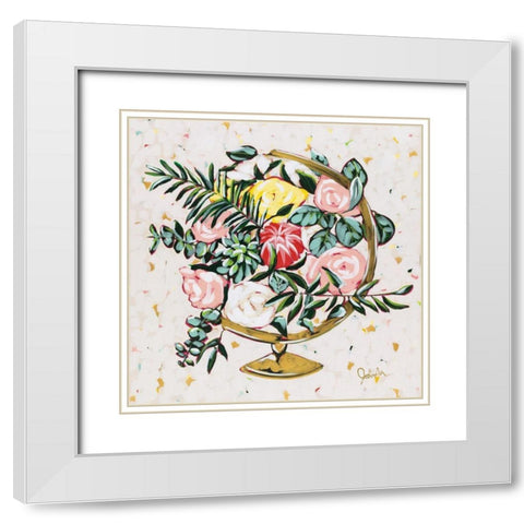 Globe Growth White Modern Wood Framed Art Print with Double Matting by Augustine, Jodi