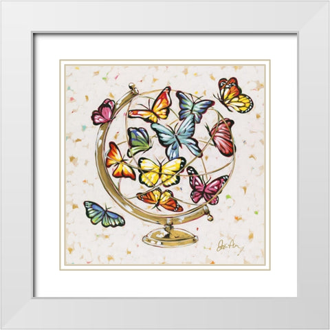 Globe Hope White Modern Wood Framed Art Print with Double Matting by Augustine, Jodi