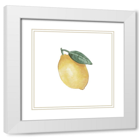 Citrus Limon II White Modern Wood Framed Art Print with Double Matting by Bannarot