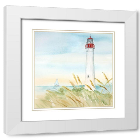 East Coast Lighthouse II White Modern Wood Framed Art Print with Double Matting by Coulter, Cynthia