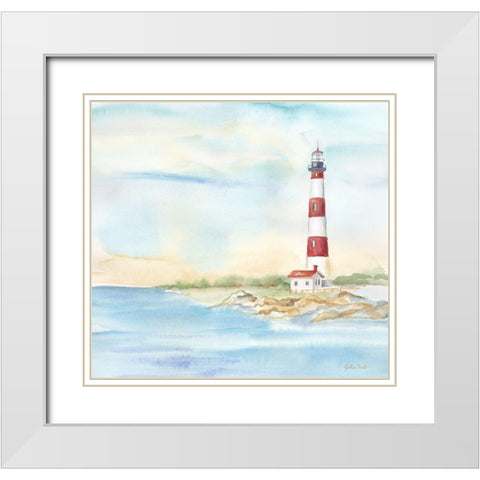 East Coast Lighthouse III White Modern Wood Framed Art Print with Double Matting by Coulter, Cynthia