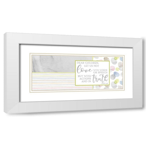 Girl Inspiration panel I-Actions and Truth White Modern Wood Framed Art Print with Double Matting by Reed, Tara