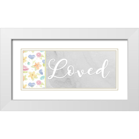 Girl Inspiration panel VII-Loved White Modern Wood Framed Art Print with Double Matting by Reed, Tara