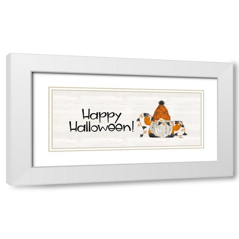 Gnomes of Halloween panel II-Happy Halloween White Modern Wood Framed Art Print with Double Matting by Reed, Tara