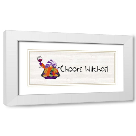 Gnomes of Halloween panel III-Cheers White Modern Wood Framed Art Print with Double Matting by Reed, Tara