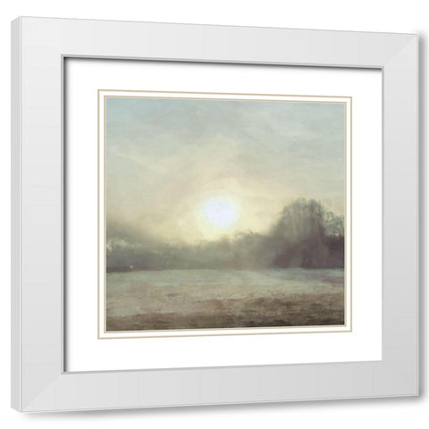Sun  through Mist White Modern Wood Framed Art Print with Double Matting by Bay, Noah