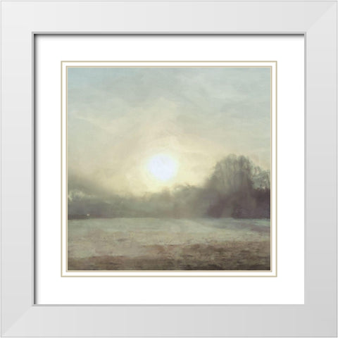 Sun  through Mist White Modern Wood Framed Art Print with Double Matting by Bay, Noah