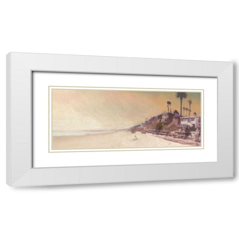 Girl  on the Beach White Modern Wood Framed Art Print with Double Matting by Bay, Noah