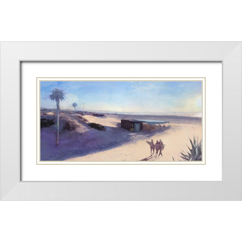 Three  Surfers White Modern Wood Framed Art Print with Double Matting by Bay, Noah