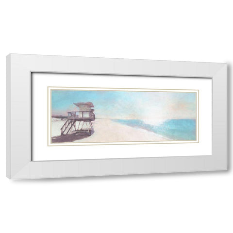 Solitary  Hut White Modern Wood Framed Art Print with Double Matting by Bay, Noah