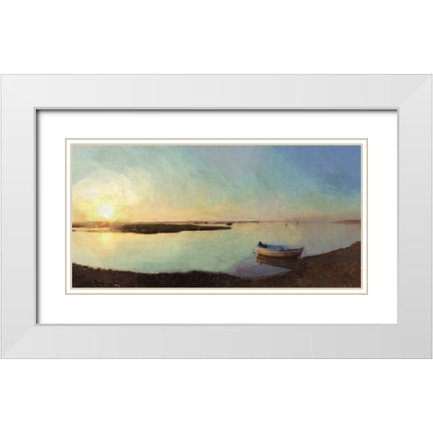 Shingle  Beach White Modern Wood Framed Art Print with Double Matting by Bay, Noah