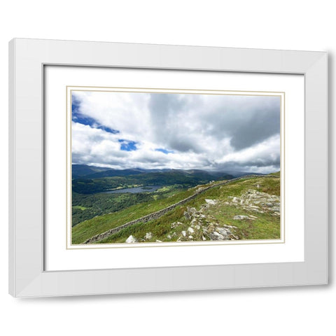 Mountain  View White Modern Wood Framed Art Print with Double Matting by Bay, Noah