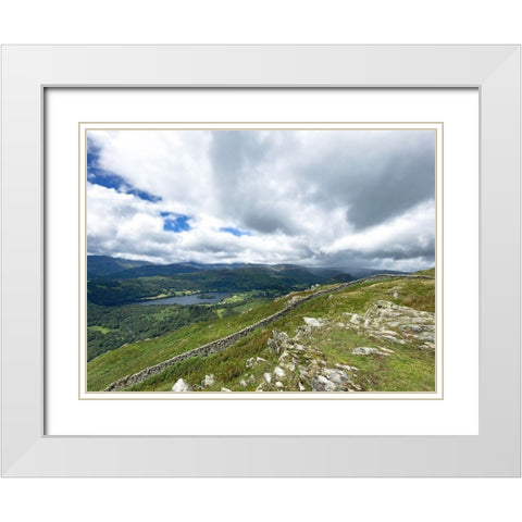 Mountain  View White Modern Wood Framed Art Print with Double Matting by Bay, Noah