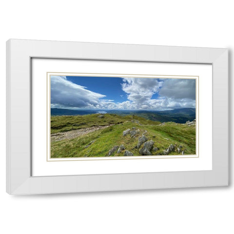 Highland  Path panel White Modern Wood Framed Art Print with Double Matting by Bay, Noah