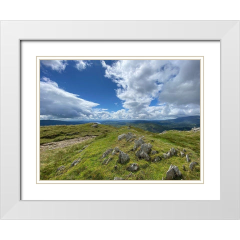 Highland  Path landscape White Modern Wood Framed Art Print with Double Matting by Bay, Noah