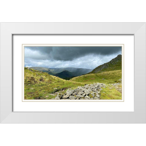 Mountain  Road White Modern Wood Framed Art Print with Double Matting by Bay, Noah