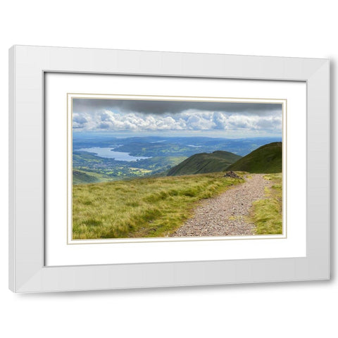 Green  Overlook White Modern Wood Framed Art Print with Double Matting by Bay, Noah