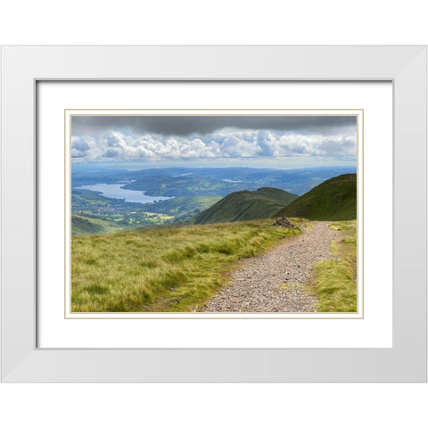 Green  Overlook White Modern Wood Framed Art Print with Double Matting by Bay, Noah