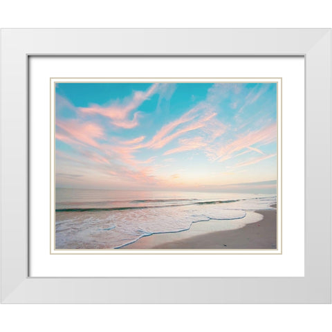 Cotton  Candy Sky White Modern Wood Framed Art Print with Double Matting by Grafitee Studios