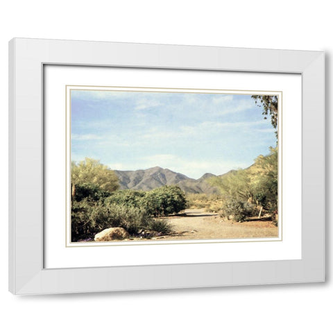 Desert Path White Modern Wood Framed Art Print with Double Matting by Grafitee Studios