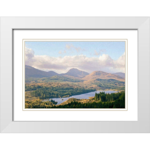 Overlook  of the Loche White Modern Wood Framed Art Print with Double Matting by Grafitee Studios