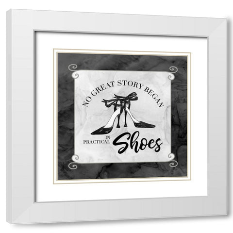 Fashion Humor IV-No Great Story White Modern Wood Framed Art Print with Double Matting by Reed, Tara