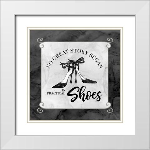 Fashion Humor IV-No Great Story White Modern Wood Framed Art Print with Double Matting by Reed, Tara