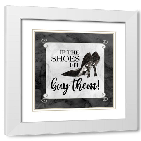 Fashion Humor V-Shoes Fit White Modern Wood Framed Art Print with Double Matting by Reed, Tara