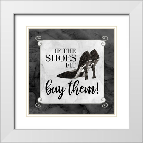 Fashion Humor V-Shoes Fit White Modern Wood Framed Art Print with Double Matting by Reed, Tara