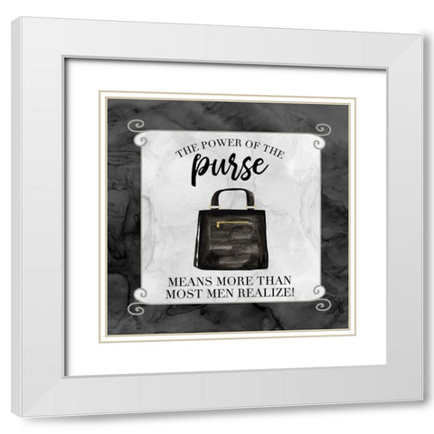 Fashion Humor VI-Power of the Purse White Modern Wood Framed Art Print with Double Matting by Reed, Tara