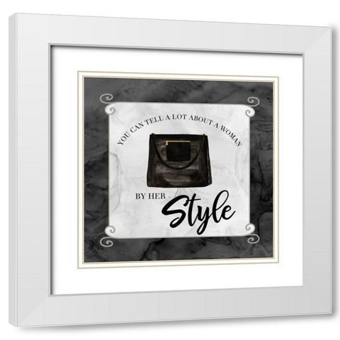Fashion Humor XII-By Her Style White Modern Wood Framed Art Print with Double Matting by Reed, Tara