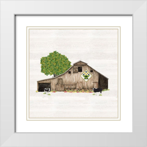 Spring and Summer Barn Quilt I White Modern Wood Framed Art Print with Double Matting by Reed, Tara