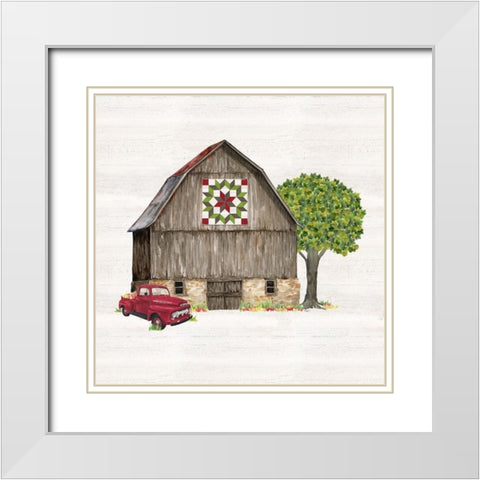 Spring and Summer Barn Quilt II White Modern Wood Framed Art Print with Double Matting by Reed, Tara