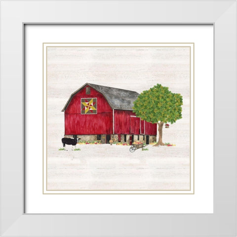 Spring and Summer Barn Quilt III White Modern Wood Framed Art Print with Double Matting by Reed, Tara