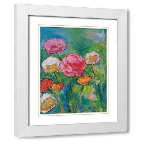 May Flowers White Modern Wood Framed Art Print with Double Matting by Fine, Alexi