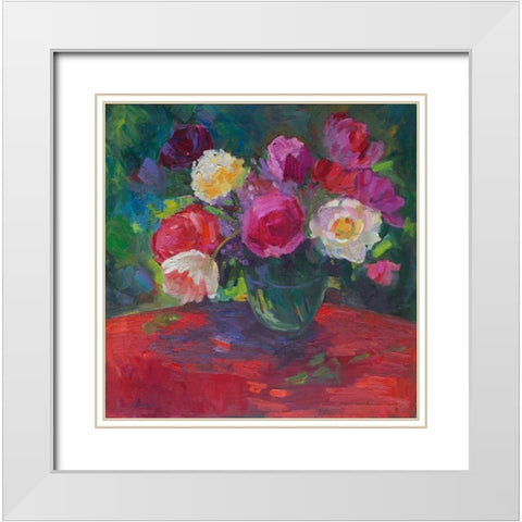 Petals and Passion White Modern Wood Framed Art Print with Double Matting by Fine, Alexi