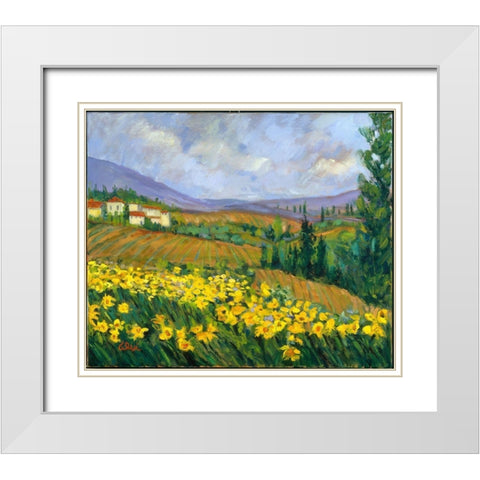 Field of Yellow White Modern Wood Framed Art Print with Double Matting by Fine, Alexi