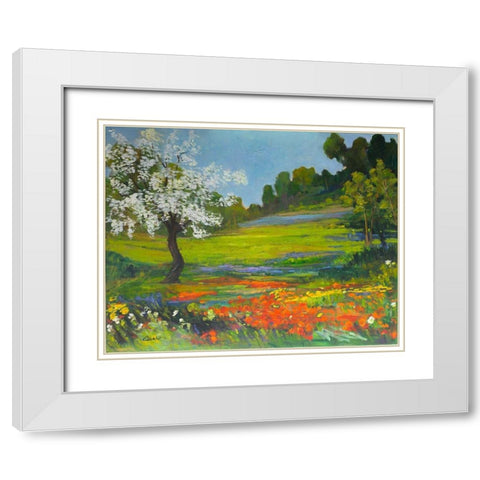 Blessings of Nature White Modern Wood Framed Art Print with Double Matting by Fine, Alexi