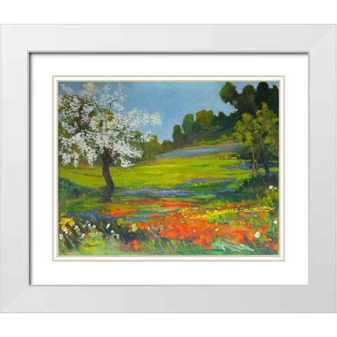 Blessings of Nature White Modern Wood Framed Art Print with Double Matting by Fine, Alexi