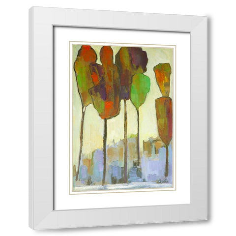 African Forest White Modern Wood Framed Art Print with Double Matting by Fine, Alexi